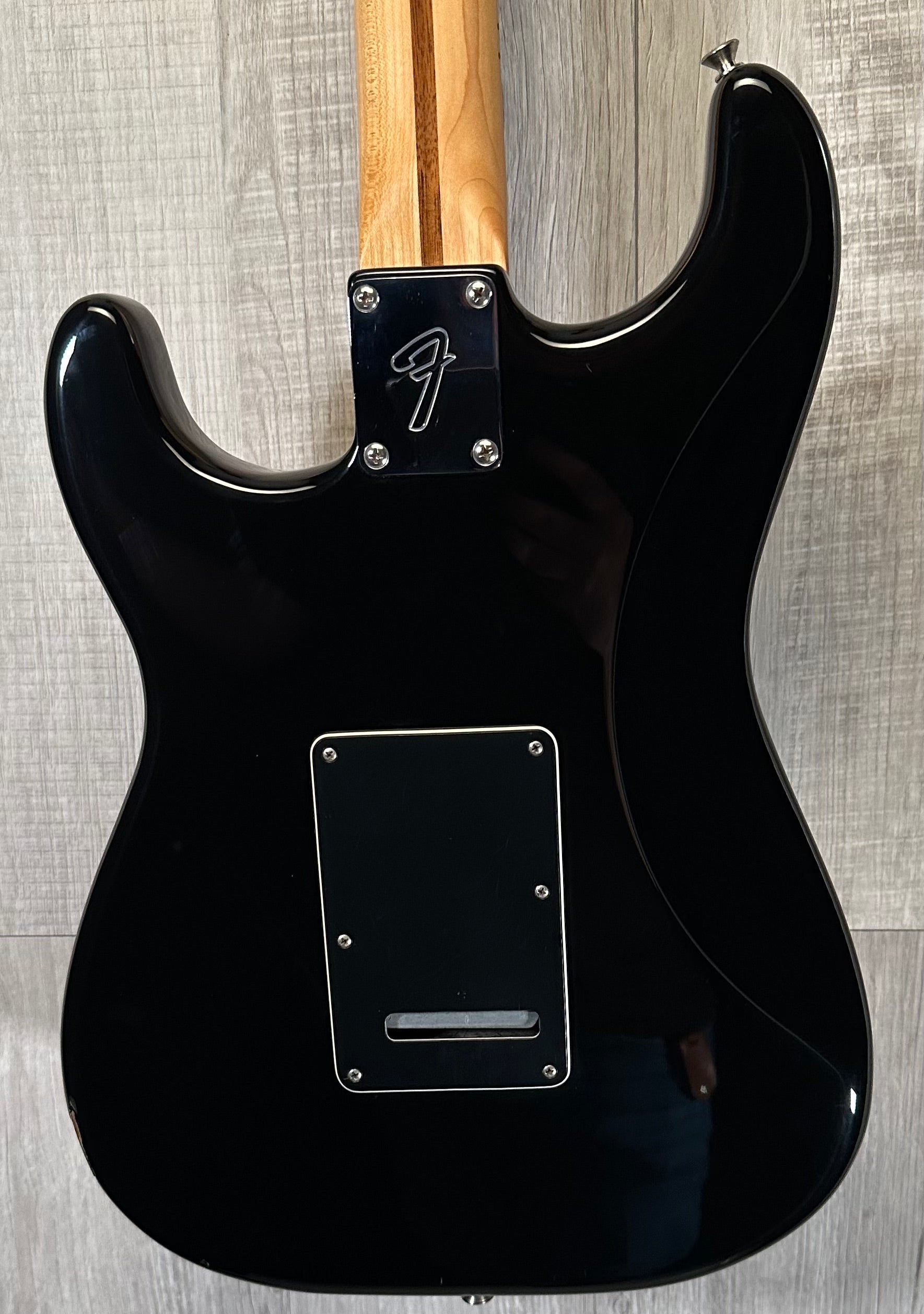 Back of Used 2013 Fender Blacktop Stratocaster Black w/bag TSS3739
