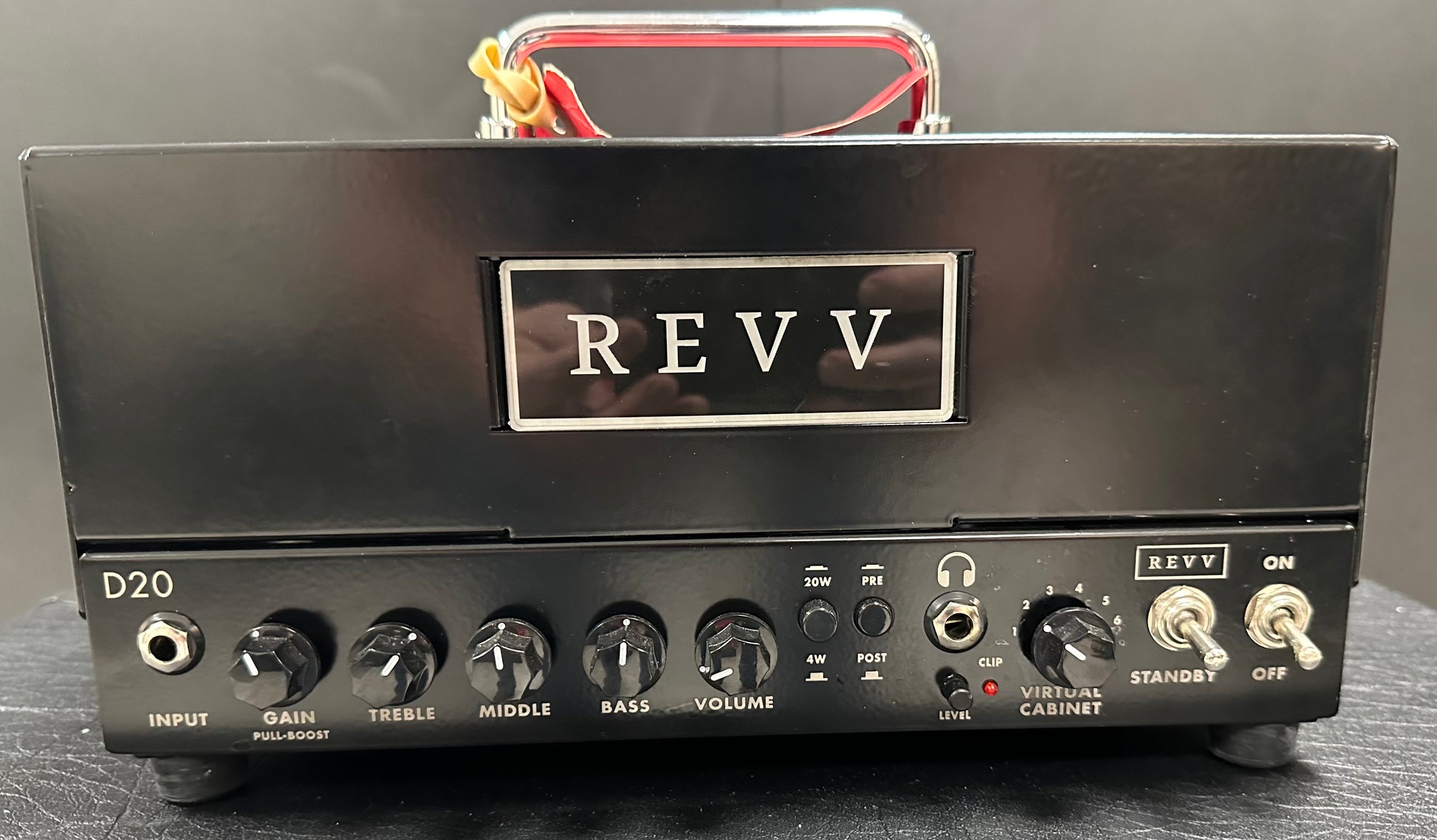 Head of Used Revv D20 20 Watt Guitar Head w/RVC112 90 Watt Speaker Cab TSS3735