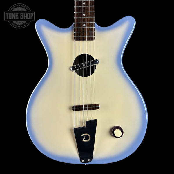 Front of Used Danelectro Convertible Blue Burst.