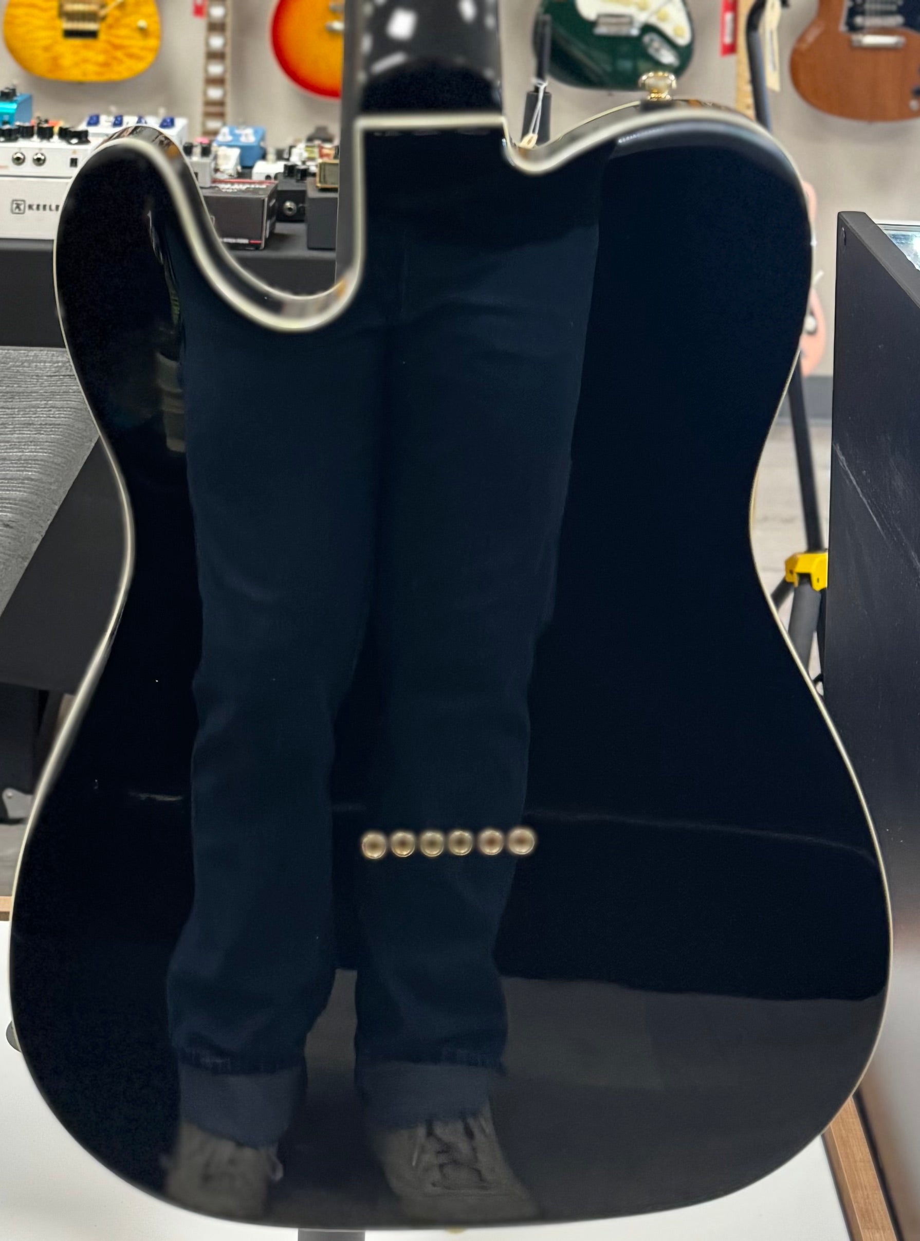 Back of body of Used Reverend Pete Anderson Eastsider Custom Midnight Black TSS6690