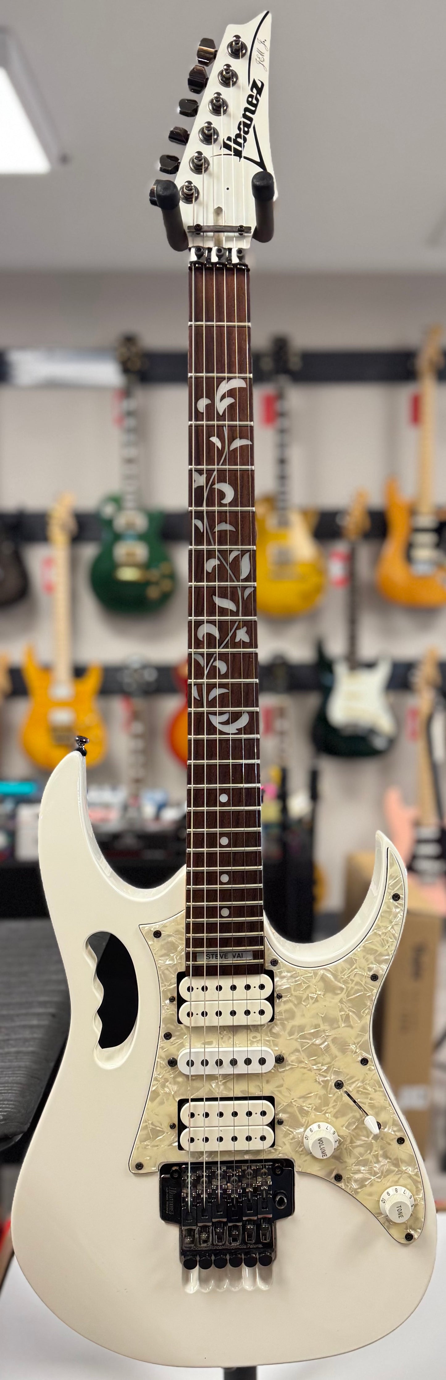 Front of whole Used 1996 Ibanez JEM555-WH MIK TSS6747