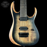 Electric guitar with a sunburst finish on a black background, featuring the Tone Shop logo.