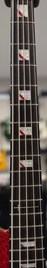 Fingerboard of Used Warrior Kings Closet Isabella 5-String Bass Red Alligator Top w/Bag TSS6755