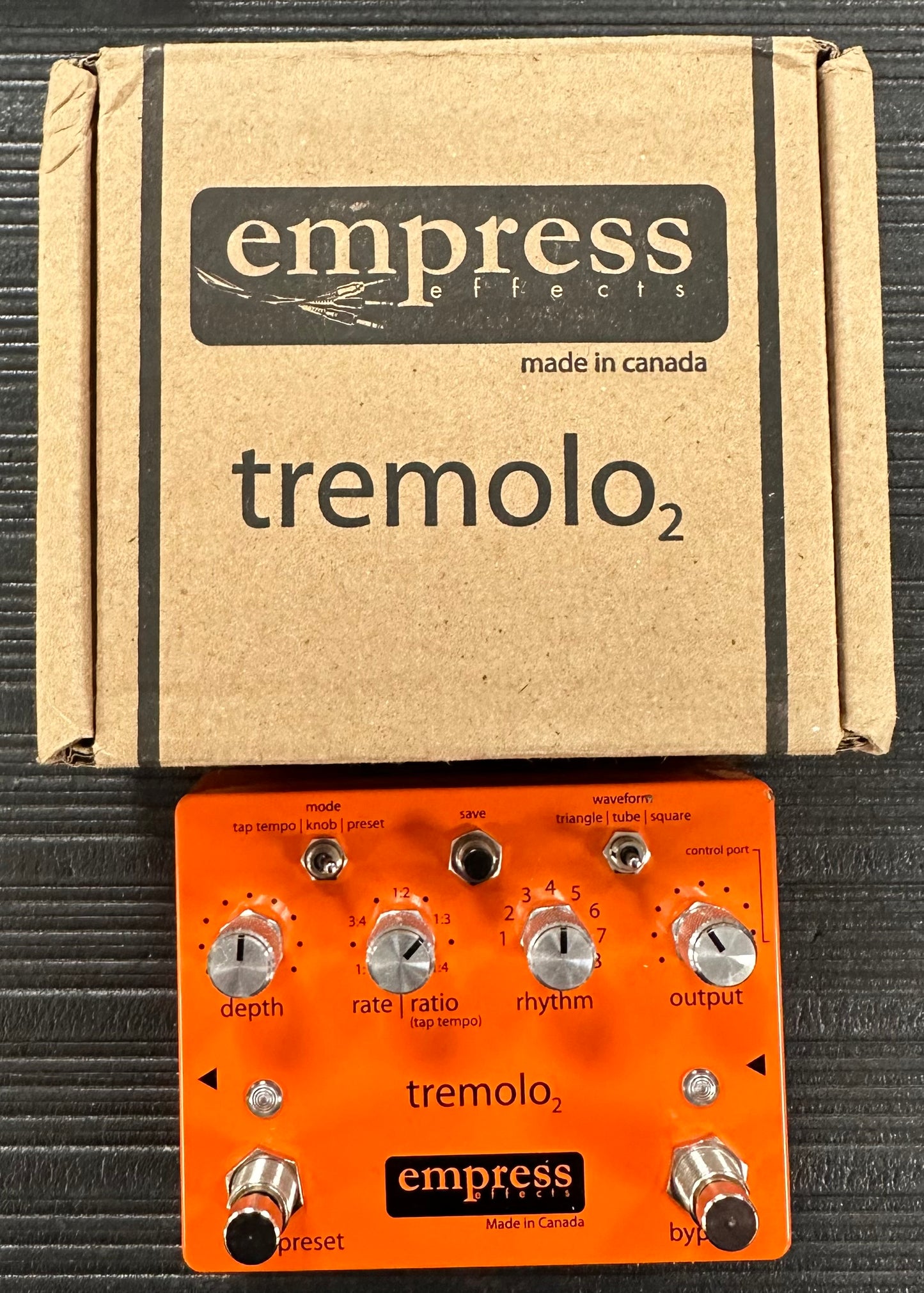 Top with box of Used Empress Tremolo 2 Tremolo Pedal w/box TSS3749