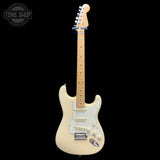 Full frontal of Used 2012 Fender American Standard Stratocaster Olympic White.