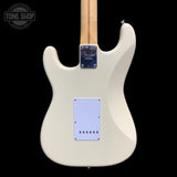 Back of body of Used 2012 Fender American Standard Stratocaster Olympic White.