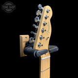 Headstock of Used 2012 Fender American Standard Telecaster Black.