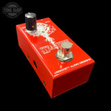 Left side of Used J. Rockett Audio Designs Steampunk Boost/Buffer TFW3651.