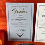 Fender certificate of authenticity on a red background