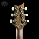 Back of headstock of PRS Private Stock 12506 DGT Semi Hollow Tiger Eye Glow Brazilian RW Neck.