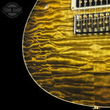 Front angle of PRS Private Stock 12506 DGT Semi Hollow Tiger Eye Glow Brazilian RW Neck.