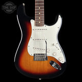 Front of Used Fender Player Strat 3-Color Sunburst.