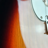 Ding on body of Used Fender Player Strat 3-Color Sunburst.