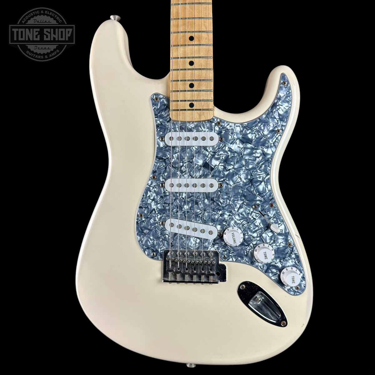 Front of Used 1999 Fender Standard Stratocaster White.