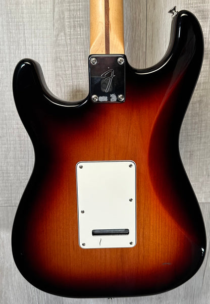 Back of Used Fender Player Stratocaster HSS 3 Tone Sunburst TSS3786