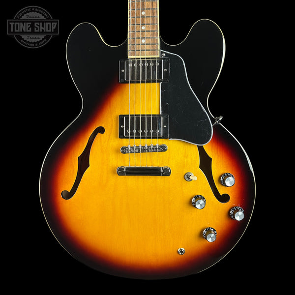 Front of Used Epiphone ES-335 Vintage Sunburst.