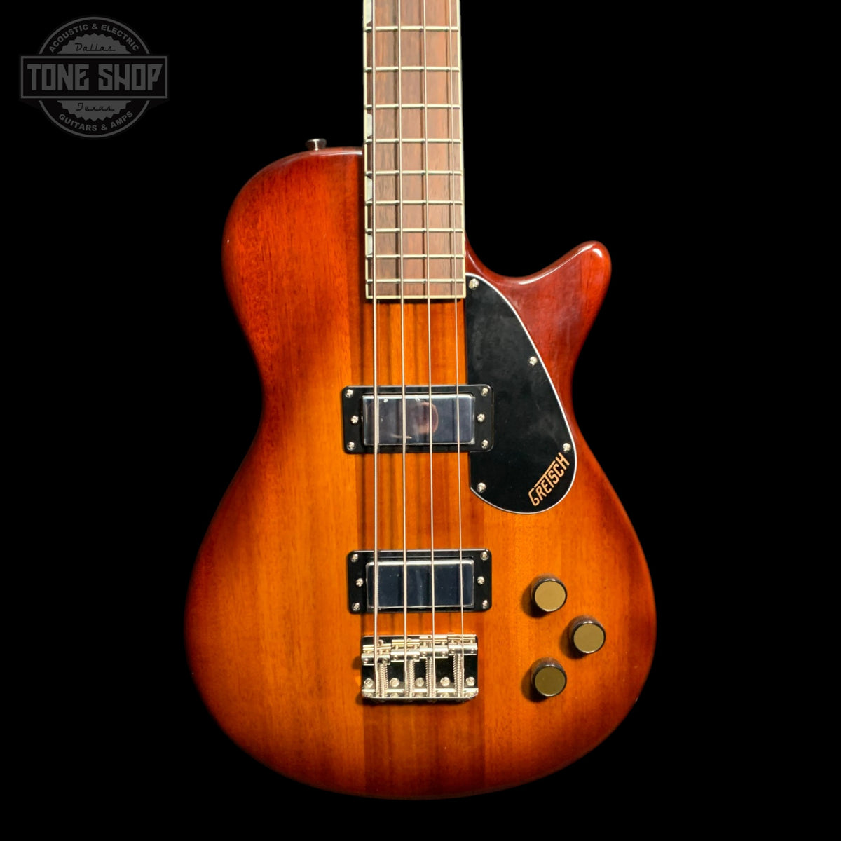 Front of Used 2025 Gretsch Streamliner Jet Club Bass Havana Burst TFW3633.