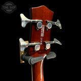 Back of headstock of Used 2025 Gretsch Streamliner Jet Club Bass Havana Burst TFW3633.