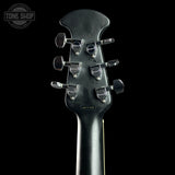 Back of headstock of Used Ovation Celebrity CC057 Black.
