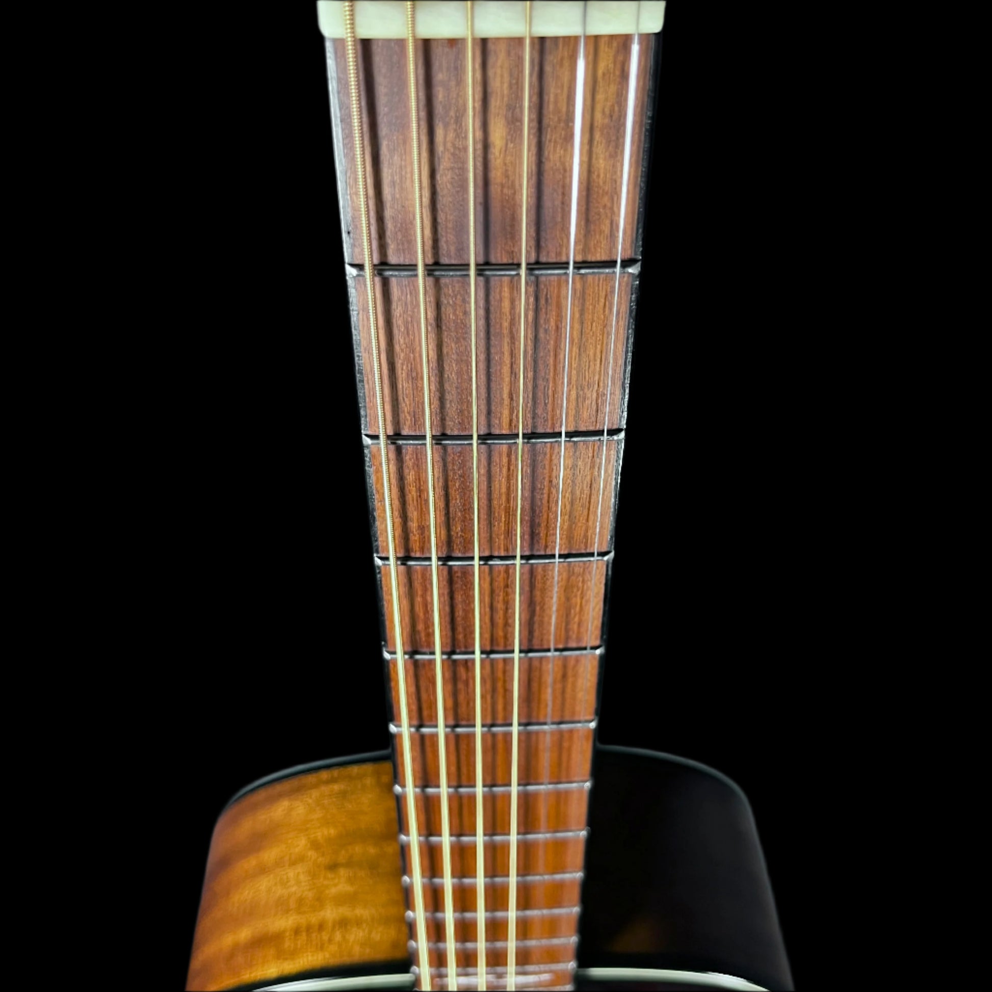 Fret board of Used 2018 Alvarez Artist 66 Shadowburst AP66SHB Parlor Guitar w/Bag TFW2231