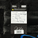 PRS guitar label with model details on a textured black background
