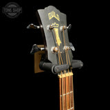 Headstock of Used Guild B4CE-NT Acoustic Bass Natural.