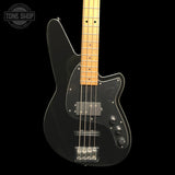 Front of Used Reverend Decision 4 Bass Midnight Black.