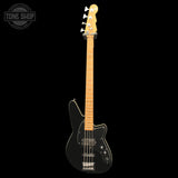 Full frontal of Used Reverend Decision 4 Bass Midnight Black.