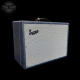 Left angle of Used Supro 1648RT Saturn Reverb 15-Watt 1x12" Tube Guitar Combo Amp TFW3678.