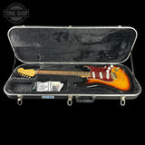Used 2006 Fender Deluxe Player Strat 3-Tone Sunburst in case.