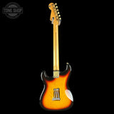 Full back of Used 2006 Fender Deluxe Player Strat 3-Tone Sunburst.