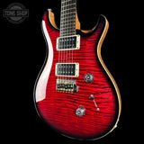 Front angle of PRS Custom 24 Birds of a Feather Limited Blood Red.