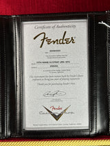 Certificate of authenticity for Fender Custom Shop 70th Anniversary 1954 Stratocaster Journeyman Relic Seafoam Green.