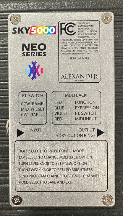 Bottom of Used Alexander Sky 5000 Reverb/Delay/Repeater w/box TSS3799
