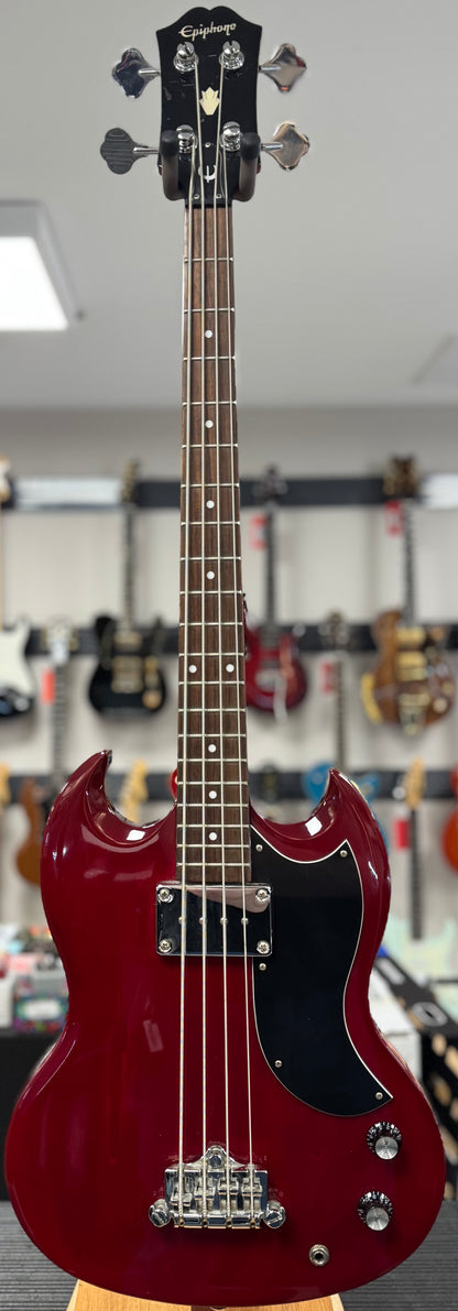 Full front of Used Epiphone EB-0 Bass Cherry TSS6804