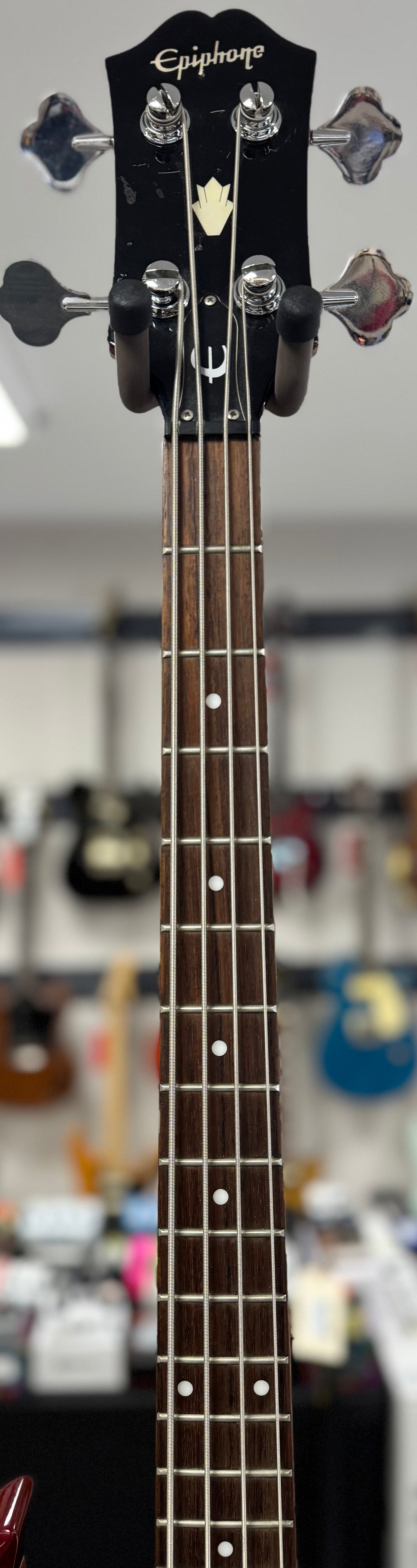 Neck of Used Epiphone EB-0 Bass Cherry TSS6804