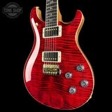 Front angle of PRS Select Wood Library McCarty 594 Trem 10 Top Red Tiger.