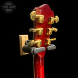 Back of headstock of Used AIO Wolf WLP 750T Red Burst.