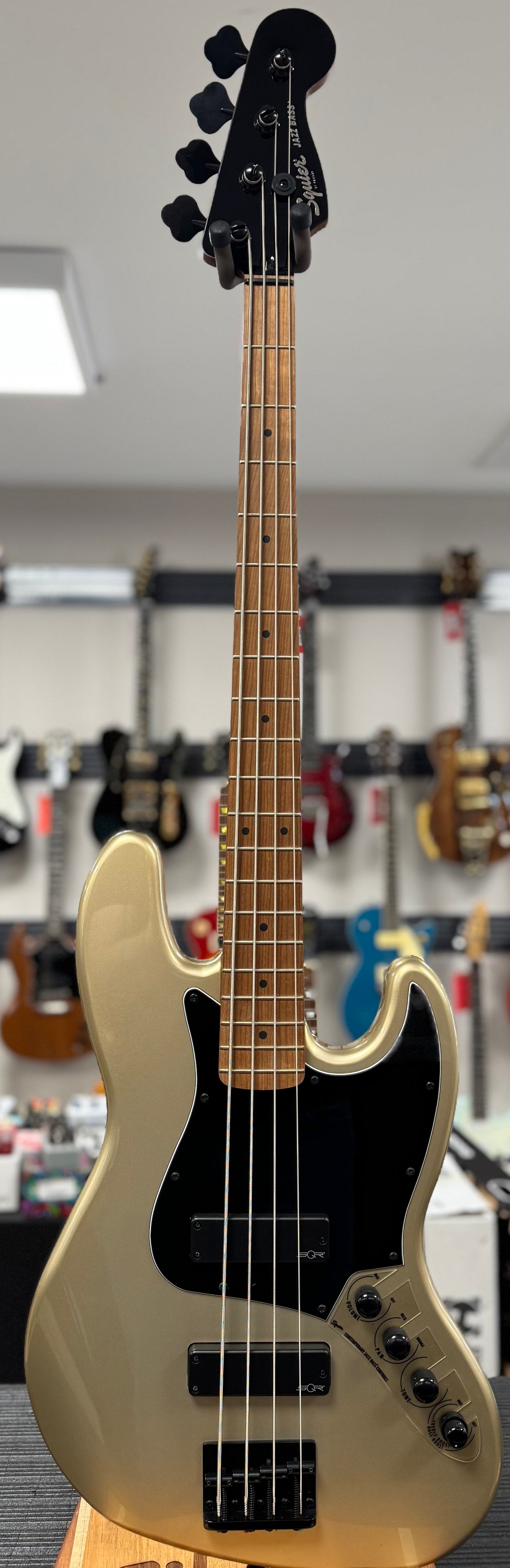 Used 2022 Squier Contemporary Active Jazz Bass Gold TSS6792
