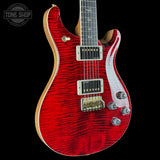 Front angle of PRS Select Wood Library McCarty 594 Trem 10 Top Red Tiger.