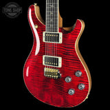 Front angle of PRS Select Wood Library McCarty 594 Trem 10 Top Red Tiger.