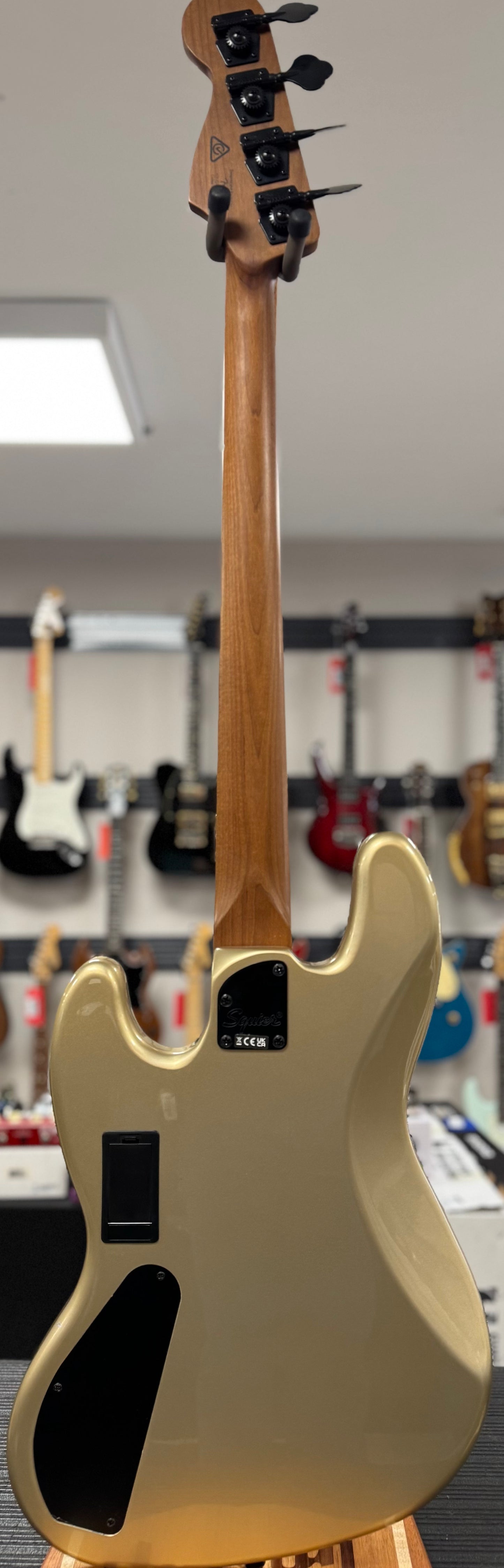 Full back of Used 2022 Squier Contemporary Active Jazz Bass Gold TSS6792