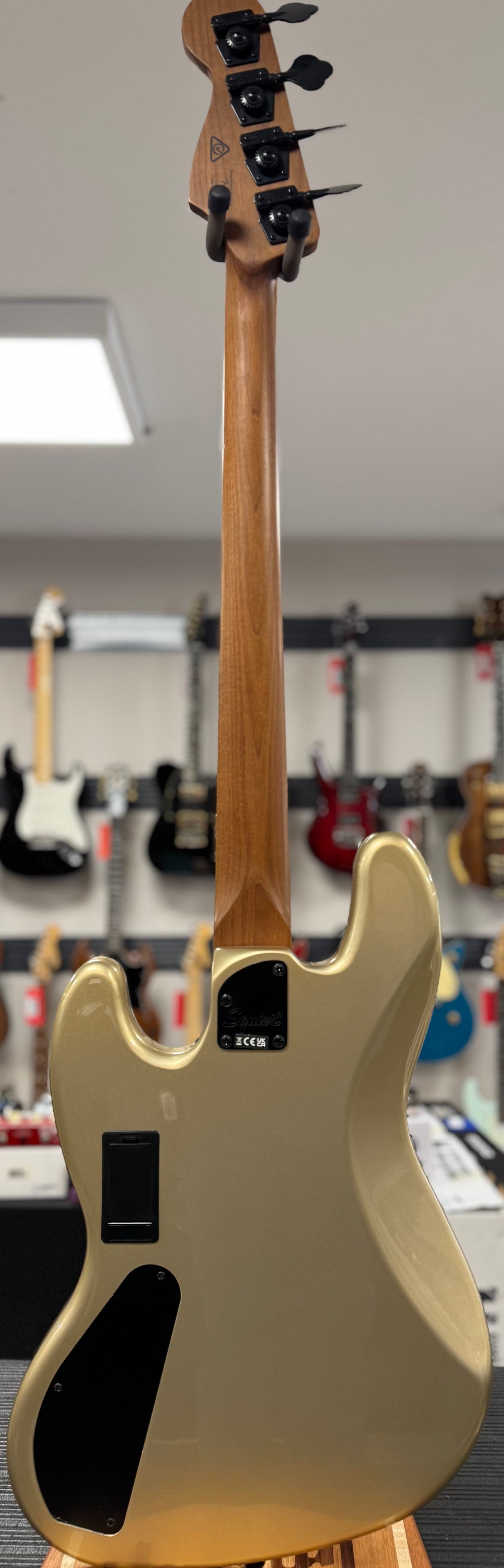 Full back of Used 2022 Squier Contemporary Active Jazz Bass Gold TSS6792