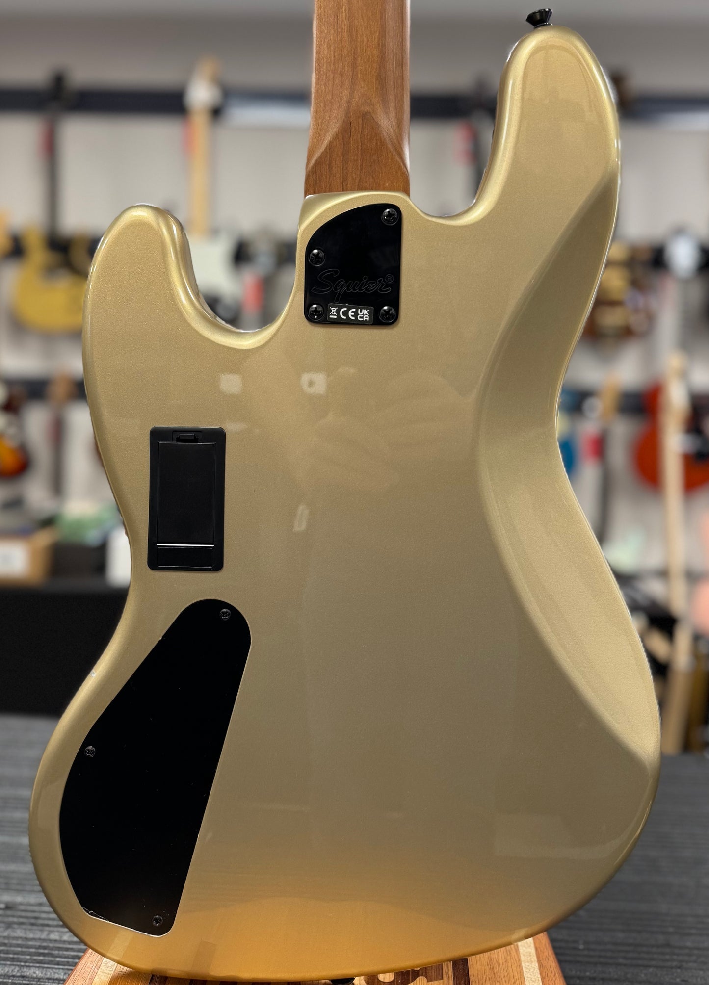 Back of Used 2022 Squier Contemporary Active Jazz Bass Gold TSS6792