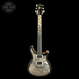 Full front of PRS Custom 24 Birds of a Feather Limited Charcoal Microburst.