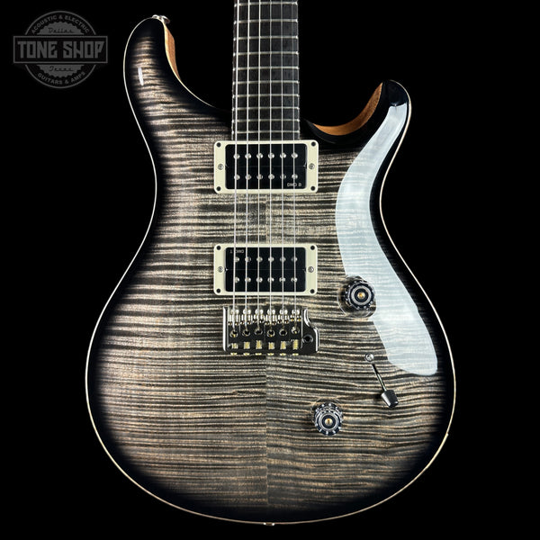 Front of PRS Custom 24 Birds of a Feather Limited Charcoal Microburst.