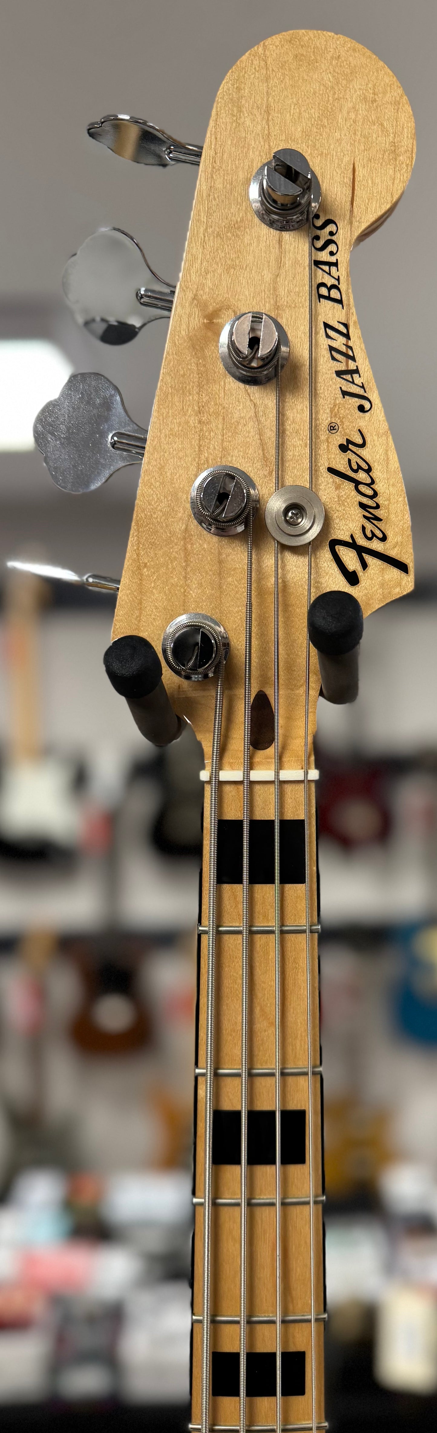 Neck of Used 2017 Fender Geddy Lee Jazz Bass Black MIM TSS6795