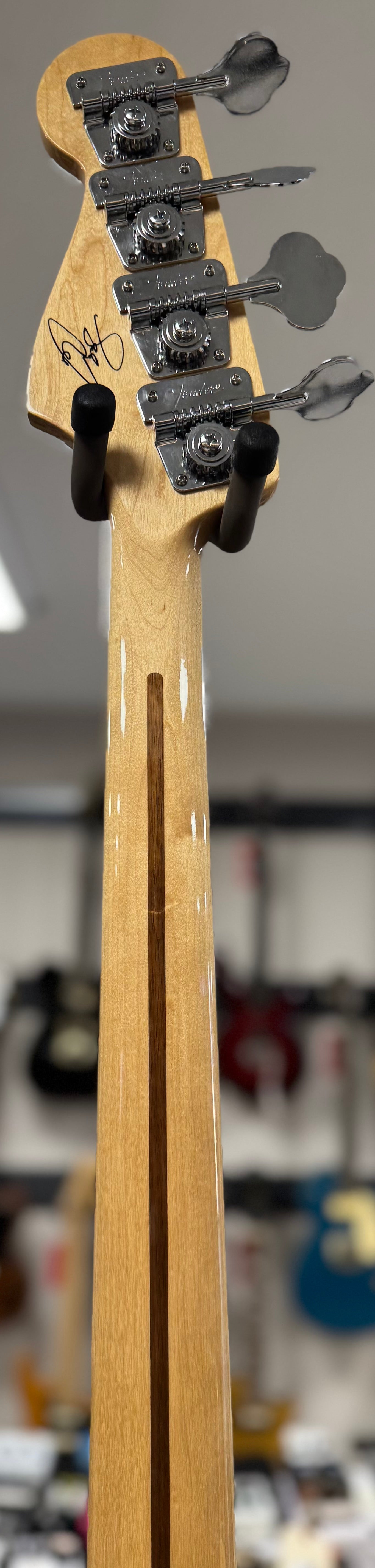 Back of neck of Used 2017 Fender Geddy Lee Jazz Bass Black MIM TSS6795