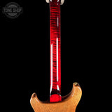 Back of neck of PRS Select Wood Library McCarty Trem 10 Top Red Tiger.