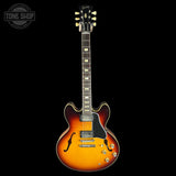 Full front of Used Gibson Custom Shop 1964 ES-335 Vintage Burst.